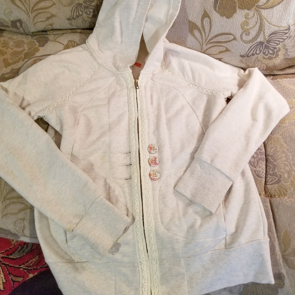 Lace Embellished Sweatshirt Hoodie